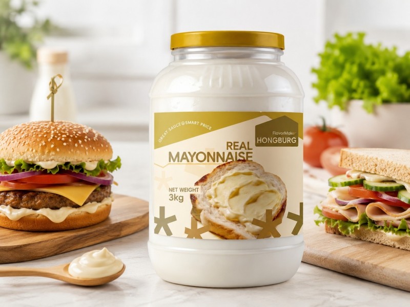 Sandviçler ve Burgerler için Kremalı Pürüzsüz Gerçek Mayonez
